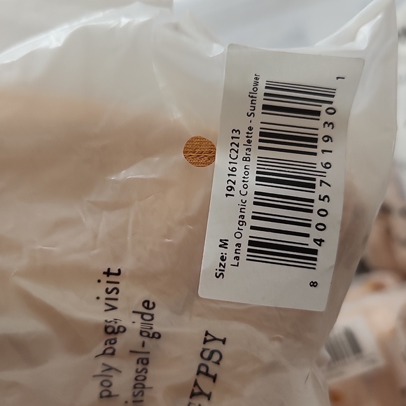 New spell designs Lana organic cotton bralette M sunflower yellow saffron bra - Picture 13 of 16